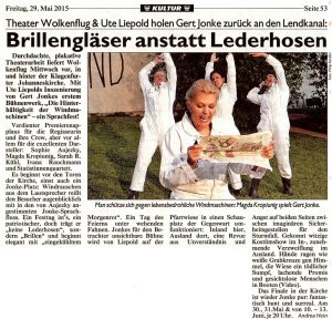 Brillengläser anstatt Lederhosen | Kritik zu Die Hinterhältigkeit der Windmaschinen | Kronen Zeitung | 2015-05-29