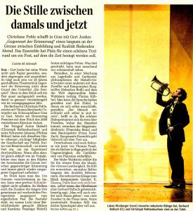 Die Stille zwischen damals und jetzt | Der Standard | 2015-01-17 | Foto Spuma