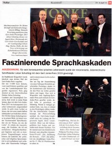 Faszinierende Sprachkaskaden | Gert Jonke-Preis 2015 | Stadtzeitung Klagenfurt | 2015-04-08