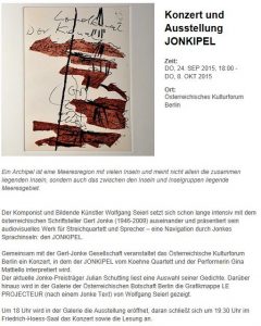 Konzert und Ausstellung JONKIPEL | Österreichisches Kulturforum Berlin | 2015-09-24