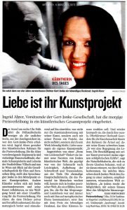Liebe ist ihr Kunstprojekt | Kärntnerin des Tages | Kleine Zeitung | 2013-03-06
